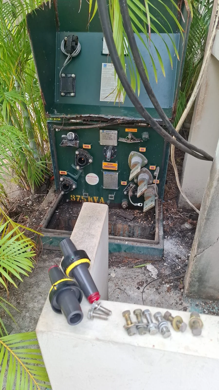 Preinstalación de transformadores de pedestal en Playa del Carmen
